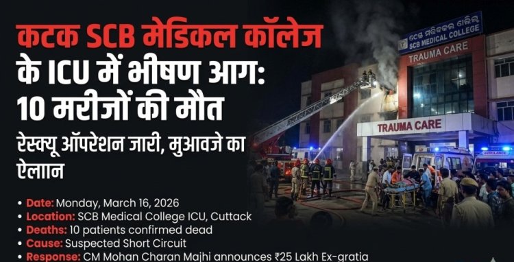 कटक SCB मेडिकल कॉलेज के ICU में भीषण आग: 10 मरीजों की मौत, रेस्क्यू ऑपरेशन और मुआवजे का पूरा अपडेट!